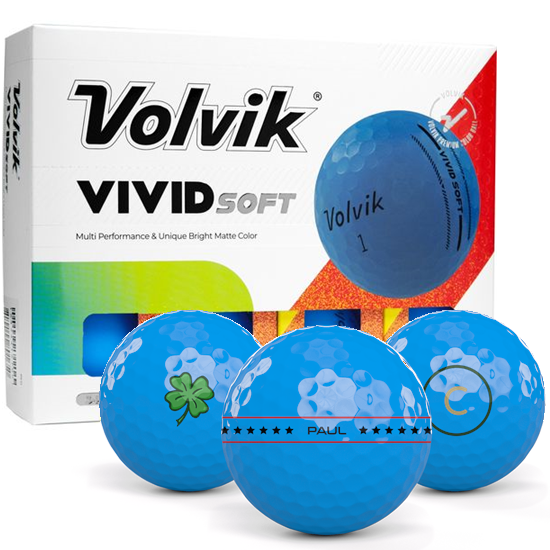 Volvik Vivid Soft Matte Blue Align XL Golf Balls