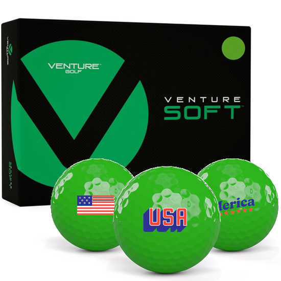 Venture Golf Soft Matte Green USA Pack 1 Icon Golf Balls