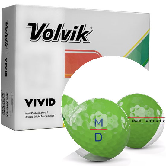 Volvik Vivid Matte Assorted Color Monogram Golf Balls