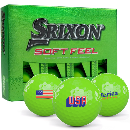 Srixon Soft Feel 13 Brite Green USA Pack 1 Icon Golf Balls Green