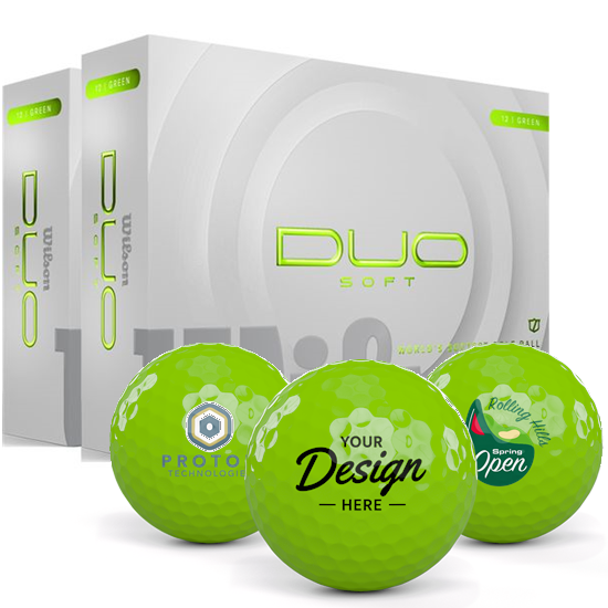 Wilson Duo Soft Green 12 Dozen Custom Golf Balls - Double Dozen