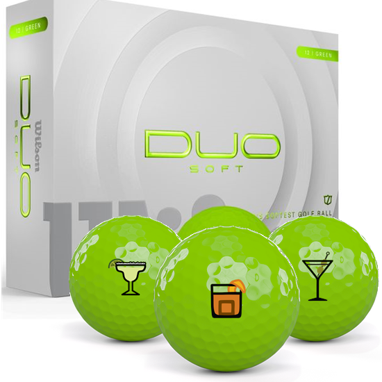 Wilson Duo Soft Green Drinks Pack 1 Icon Golf Balls