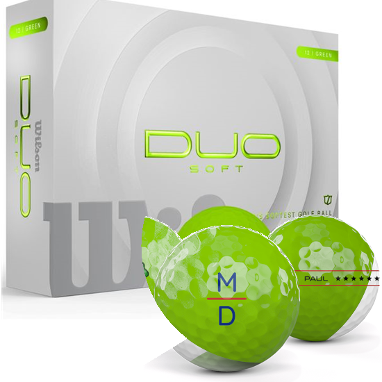 Wilson Duo Soft Green Monogram Golf Balls