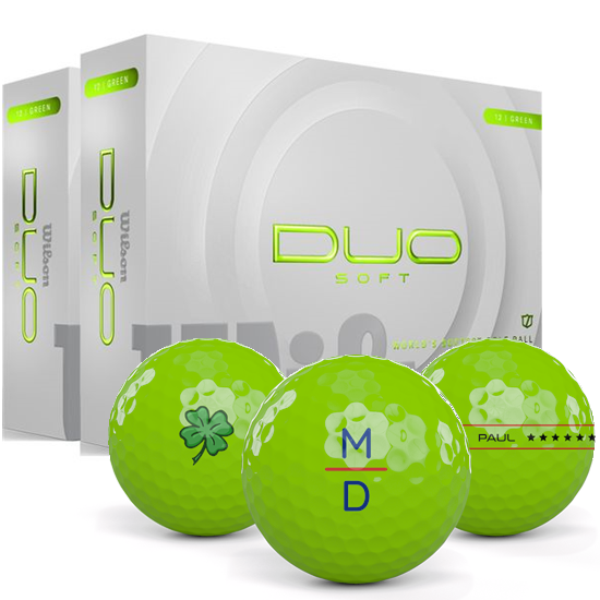 Wilson Duo Soft Green Monogram Golf Balls - Double Dozen
