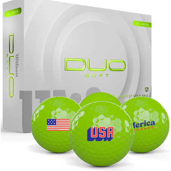 Wilson Duo Soft Green USA Pack 1 Icon Golf Balls