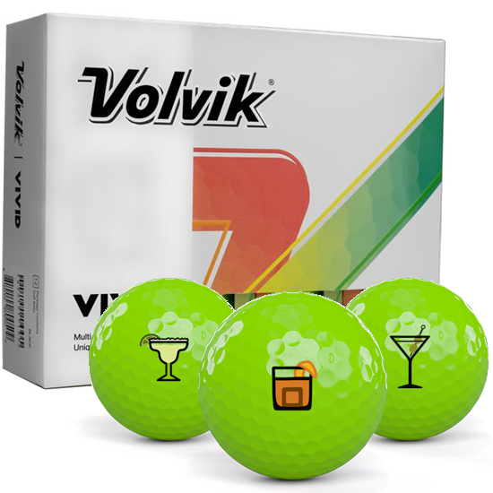 Volvik Vivid Matte Green Drinks Pack 1 Icon Golf Balls