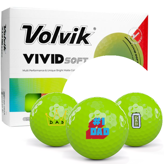 Volvik Vivid Soft Matte Assorted Colors Dad Pack 1 Icon Golf Balls
