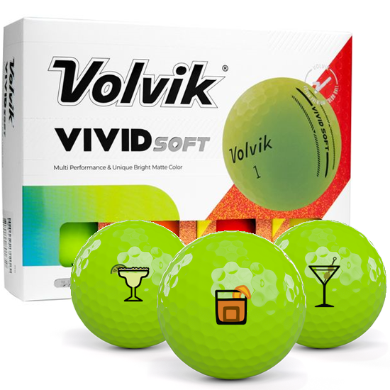 Volvik Vivid Soft Matte Assorted Colors Drinks Pack 1 Icon Golf Balls