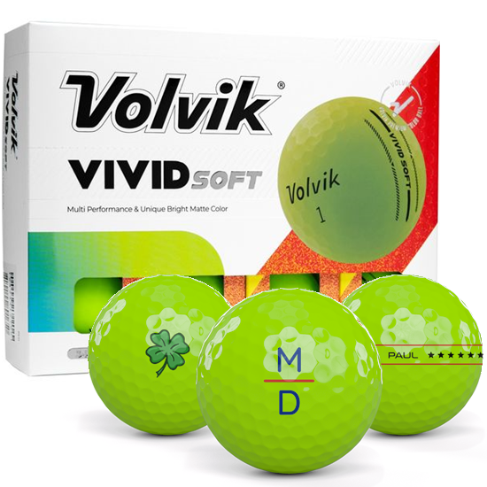 Volvik Vivid Soft Matte Green Monogram Golf Balls