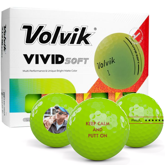 Volvik Vivid Soft Matte Green Personalized Golf Balls