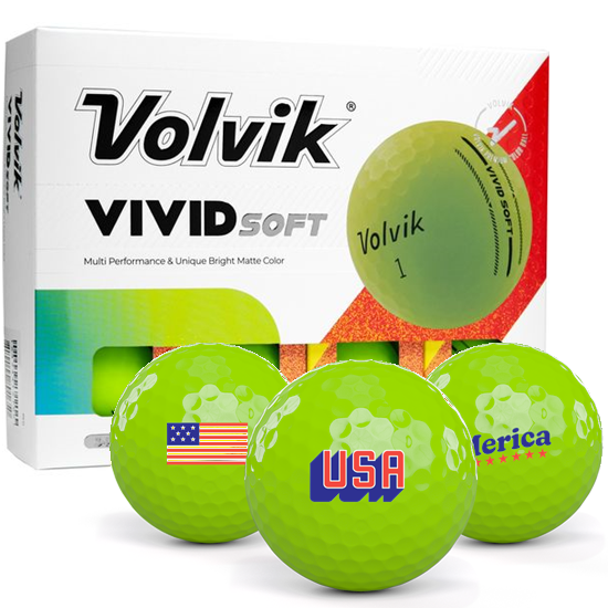 Volvik Vivid Soft Matte Green USA Pack 1 Icon Golf Balls