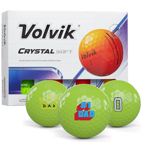 Volvik Crystal Soft Assorted Color Dad Pack 1 Icon Golf Balls