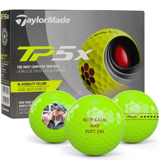 TaylorMade TP5x Yellow Personalized Golf Balls