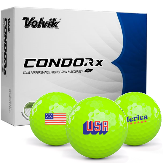 Volvik Condor X Green USA Pack 1 Icon Golf Balls