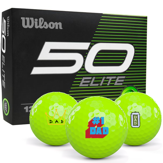 Wilson Fifty Elite Green Dad Pack 1 Icon Golf Balls