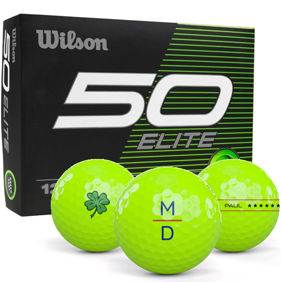Wilson Fifty Elite Green Monogram Golf Balls