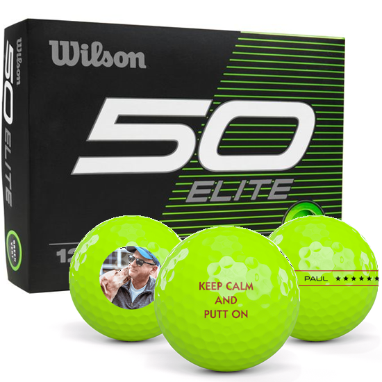 Wilson Fifty Elite Green Personalized Golf Balls Green