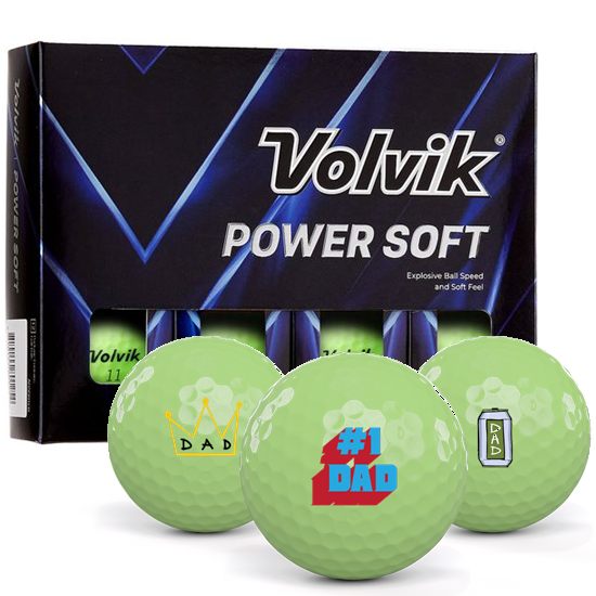 Volvik Power Soft Green Dad Pack 1 Icon Golf Balls