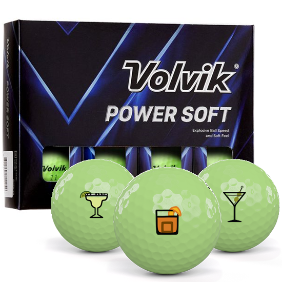 Volvik Power Soft Green Drinks Pack 1 Icon Golf Balls