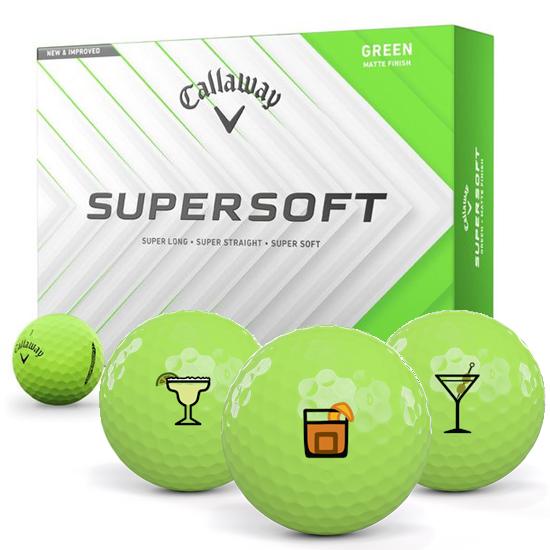 Callaway Golf Supersoft Matte Green Drinks Pack 1 Icon Golf Balls