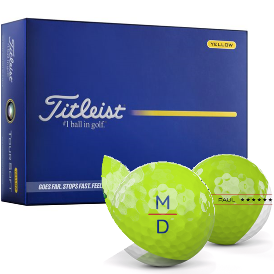 Titleist Tour Soft Yellow Monogram Golf Balls - 2026 Model