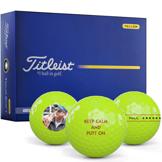 Titleist Tour Soft Yellow Personalized Golf Balls - 2026 Model