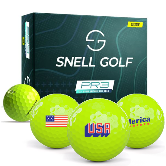 Snell Golf PR3 Yellow USA Pack 1 Icon Golf Balls - 2026 Model