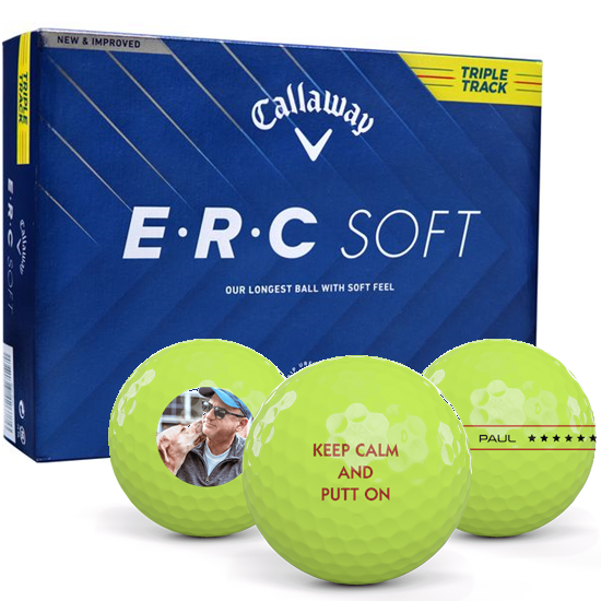 Callaway Golf ERC Soft Yellow Triple Track Personalized Golf Balls