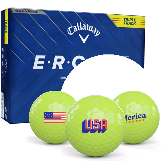 Callaway Golf ERC Soft Yellow Triple Track USA Pack 1 Icon Golf Balls
