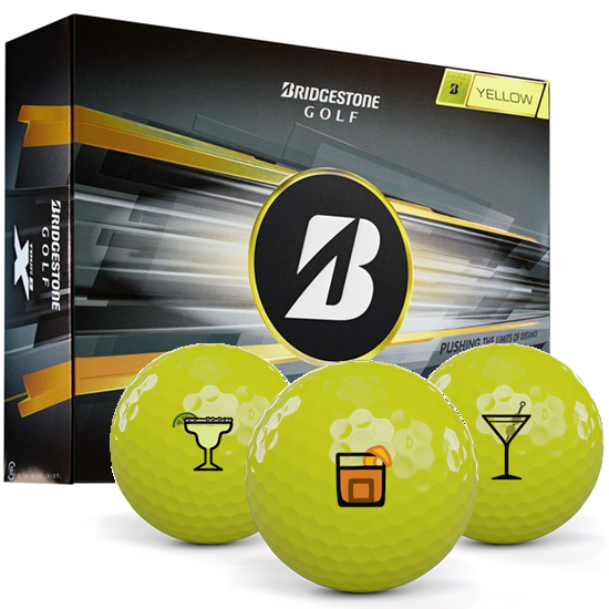 Bridgestone Tour B X Yellow Drinks Pack 1 Icon Golf Balls