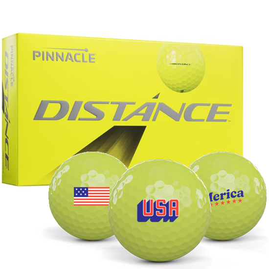 Pinnacle Distance Yellow USA Pack 1 Icon Golf Balls - 15 Pack