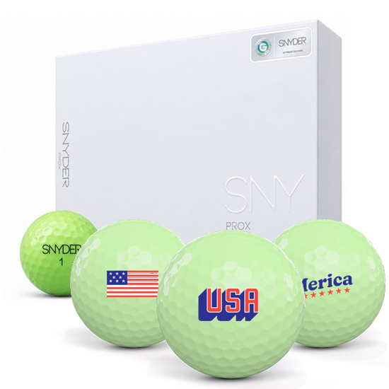 SNYDER Golf Pro X Gekko Green USA Pack 1 Icon Golf Balls