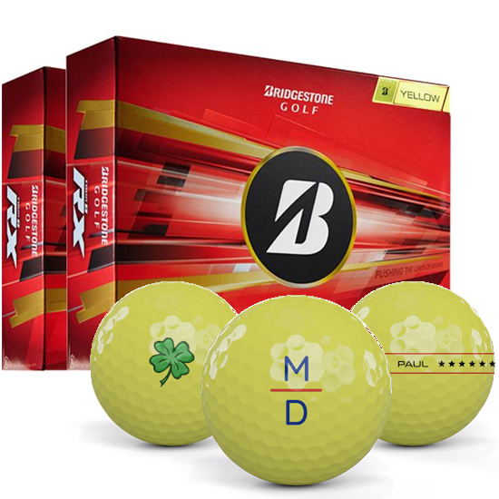 Bridgestone Tour B RX Yellow Monogram Golf Balls - Double Dozen