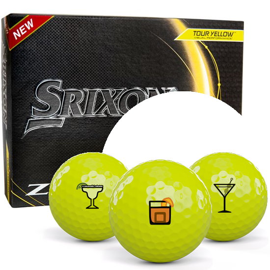 Srixon Z-Star 8 Yellow Drinks Pack 1 Icon Golf Balls