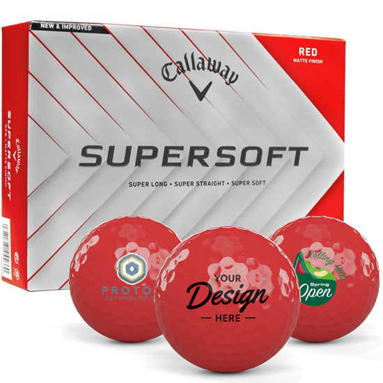 Callaway Golf Supersoft Matte Red 12 Dozen Custom Golf Balls