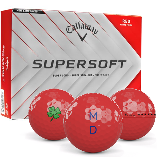 Callaway Golf Supersoft Matte Red Monogram Golf Balls
