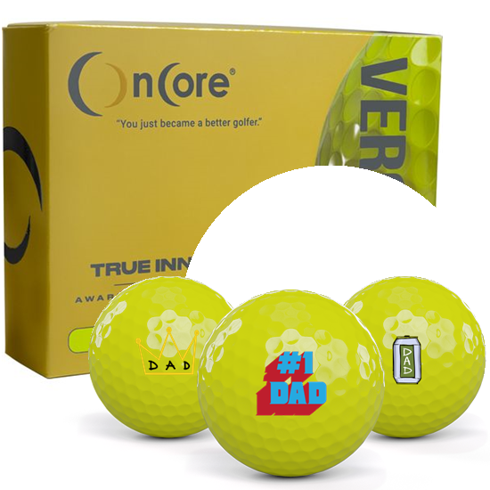 OnCore Vero X2 Yellow Dad Pack 1 Icon Golf Balls