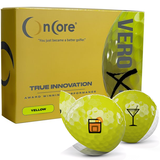 OnCore Vero X2 Yellow Drinks Pack 1 Icon Golf Balls