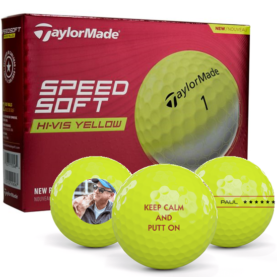 TaylorMade SpeedSoft Yellow Personalized Golf Balls