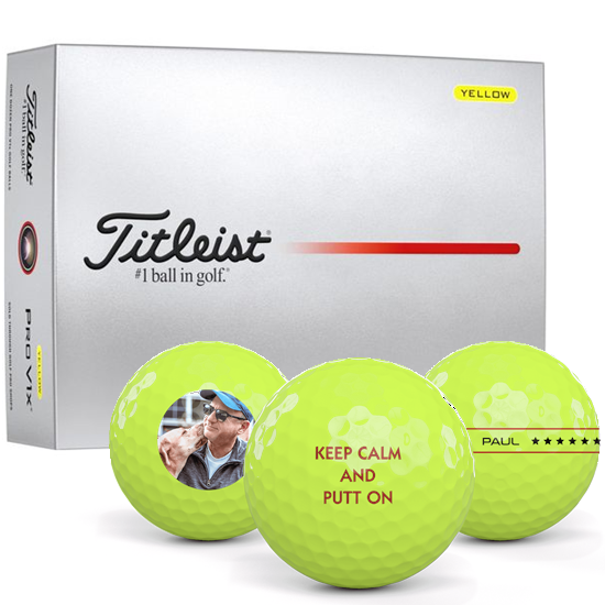 Titleist Pro V1x Yellow Personalized Golf Balls