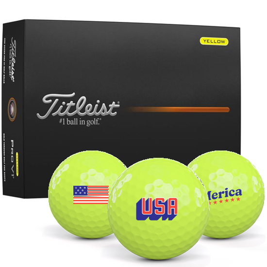 Titleist Pro V1 Yellow USA Pack 1 Icon Golf Balls