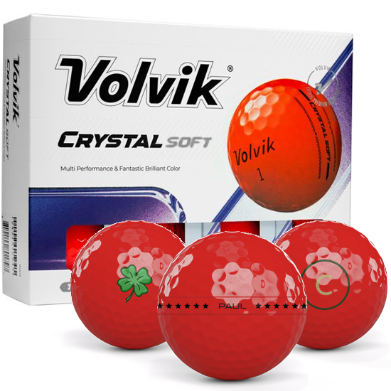 Volvik Crystal Soft Red Align XL Golf Balls