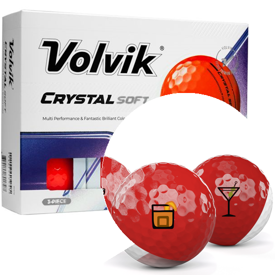 Volvik Crystal Soft Red Drinks Pack 1 Icon Golf Balls