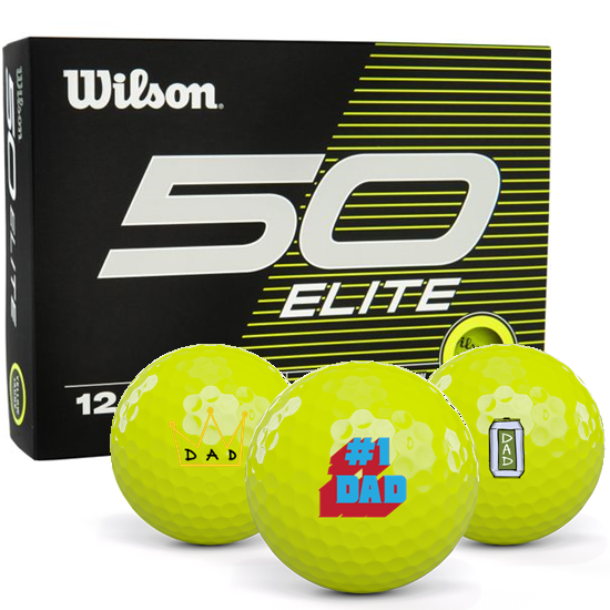 Wilson Fifty Elite Yellow Dad Pack 1 Icon Golf Balls