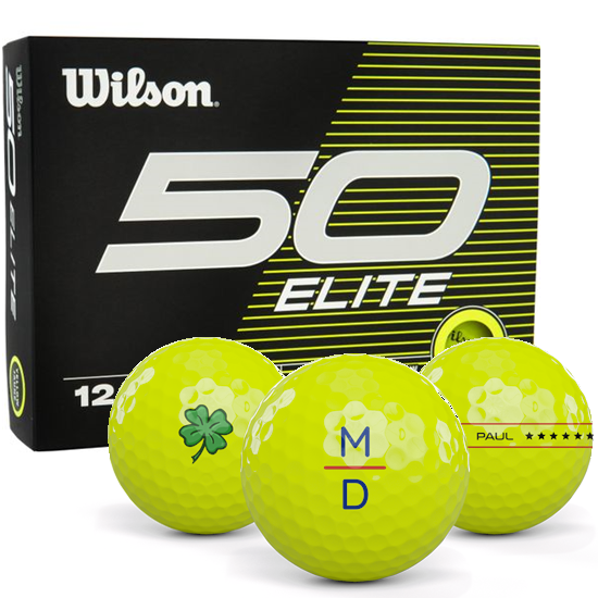 Wilson Fifty Elite Yellow Monogram Golf Balls Yellow