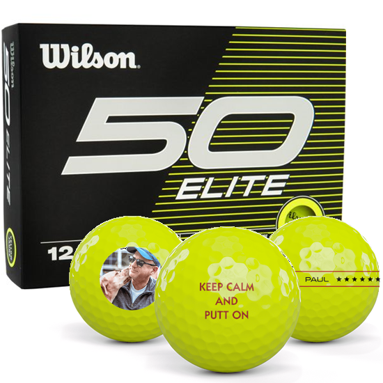 Wilson Fifty Elite Yellow Personalized Golf Balls