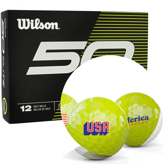 Wilson Fifty Elite Yellow USA Pack 1 Icon Golf Balls