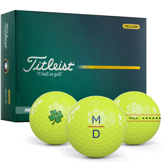 Titleist AVX Yellow Monogram Golf Balls - 2026 Model