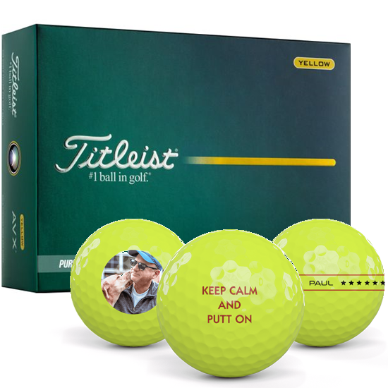 Titleist AVX Yellow Personalized Golf Balls - 2026 Model