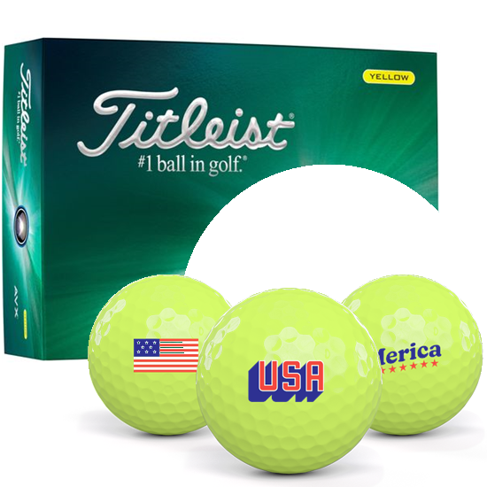 Titleist AVX Yellow USA Pack 1 Icon Golf Balls